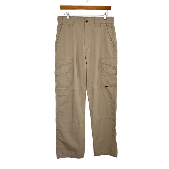 Tru-Spec Mens Tactical Cargo Pants 32X31 Beige Khaki Military Rip-Stop Pockets - Picture 1 of 11